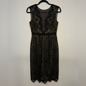 BCBGMaxAzria Black Lace Midi Dress
